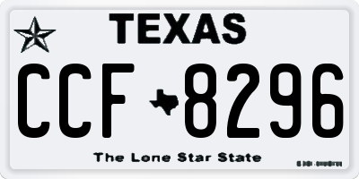 TX license plate CCF8296