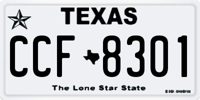 TX license plate CCF8301