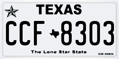 TX license plate CCF8303