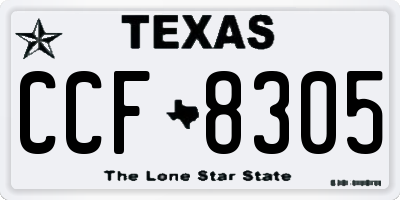 TX license plate CCF8305