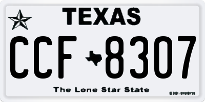 TX license plate CCF8307