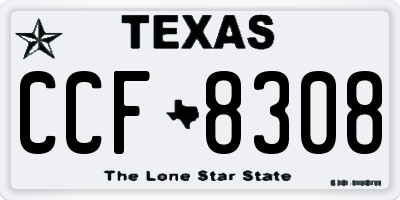 TX license plate CCF8308
