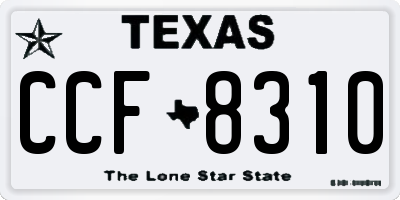 TX license plate CCF8310