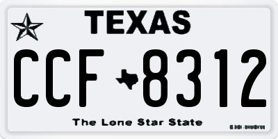 TX license plate CCF8312