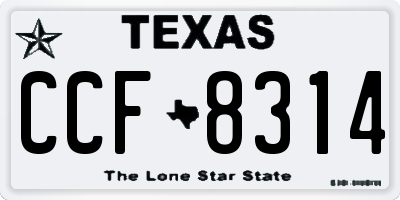 TX license plate CCF8314
