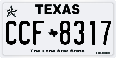 TX license plate CCF8317