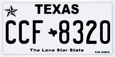 TX license plate CCF8320