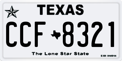 TX license plate CCF8321