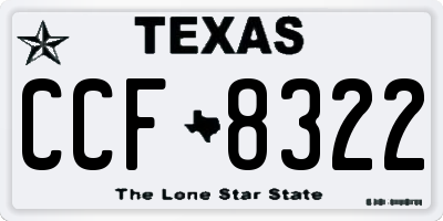 TX license plate CCF8322