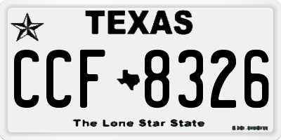 TX license plate CCF8326