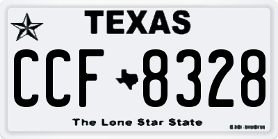 TX license plate CCF8328