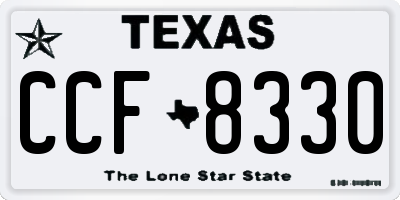 TX license plate CCF8330