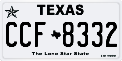TX license plate CCF8332
