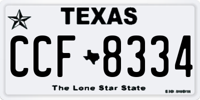 TX license plate CCF8334