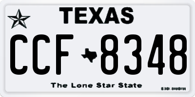 TX license plate CCF8348