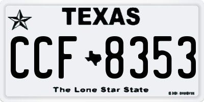 TX license plate CCF8353
