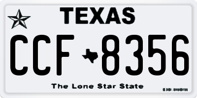 TX license plate CCF8356