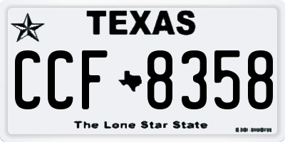 TX license plate CCF8358