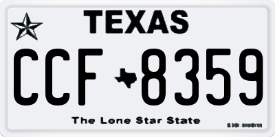 TX license plate CCF8359
