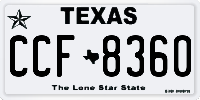 TX license plate CCF8360
