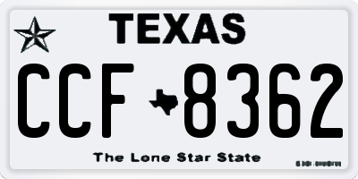 TX license plate CCF8362