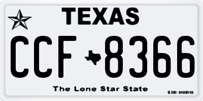 TX license plate CCF8366