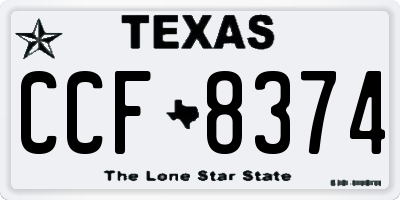 TX license plate CCF8374