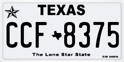 TX license plate CCF8375