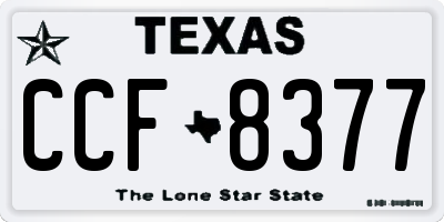 TX license plate CCF8377