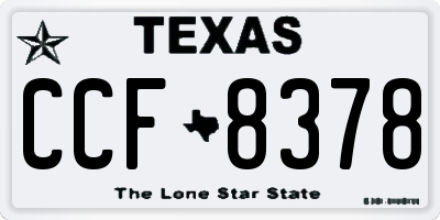 TX license plate CCF8378