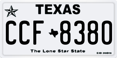 TX license plate CCF8380