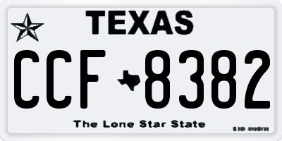 TX license plate CCF8382