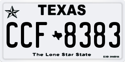 TX license plate CCF8383