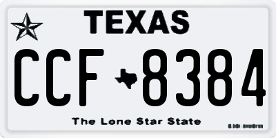 TX license plate CCF8384