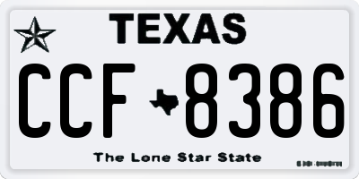 TX license plate CCF8386