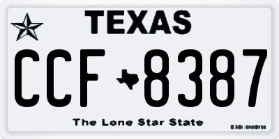 TX license plate CCF8387
