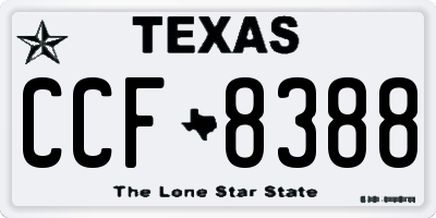 TX license plate CCF8388