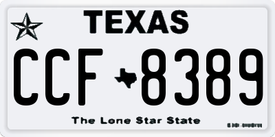 TX license plate CCF8389