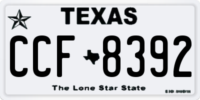 TX license plate CCF8392