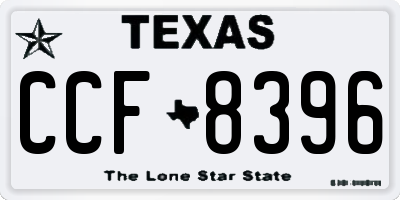TX license plate CCF8396