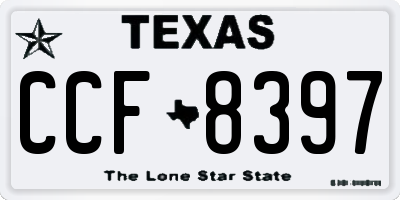 TX license plate CCF8397