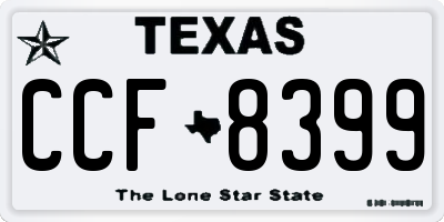 TX license plate CCF8399