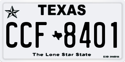 TX license plate CCF8401