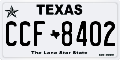 TX license plate CCF8402