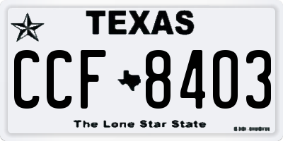 TX license plate CCF8403