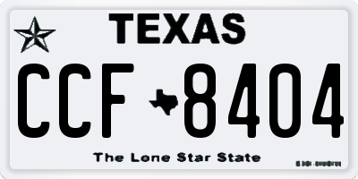 TX license plate CCF8404