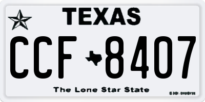 TX license plate CCF8407