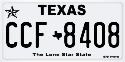TX license plate CCF8408