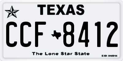 TX license plate CCF8412