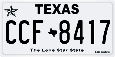TX license plate CCF8417